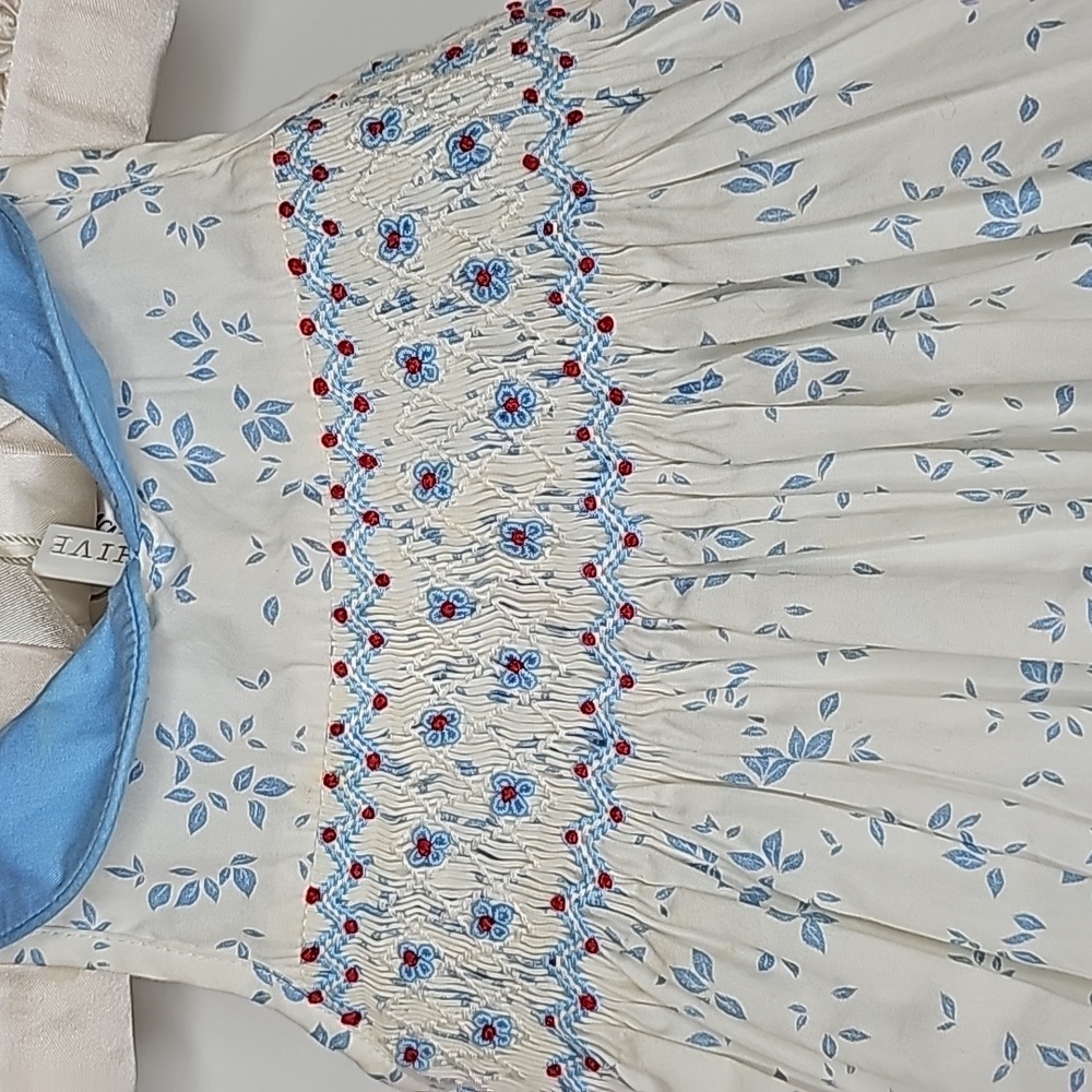 Antoinette Paris Blue Floral Formal Dress -12 Months - Birthday Dress!! - Picture 2 of 5